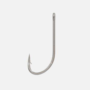 hook_anatomy_compressed_SQUARE Single fish hook on a white background